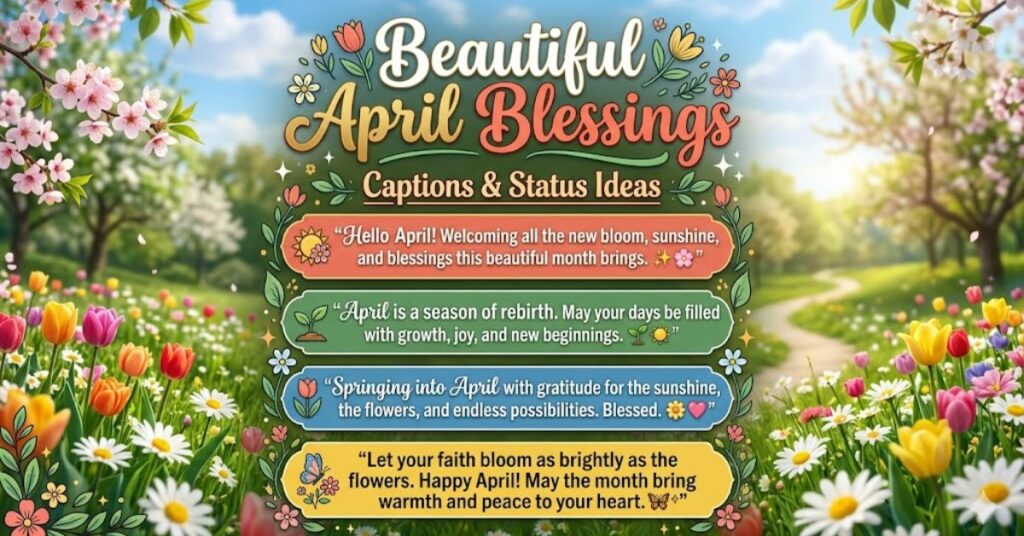 Beautiful April Blessings Captions And Status Ideas