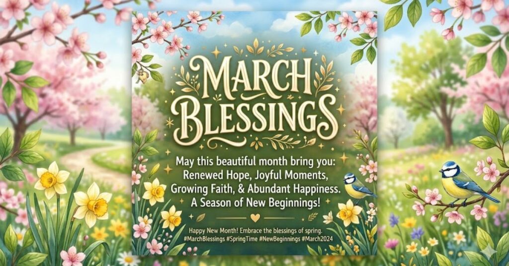 March Blessings For Social Media Sharing